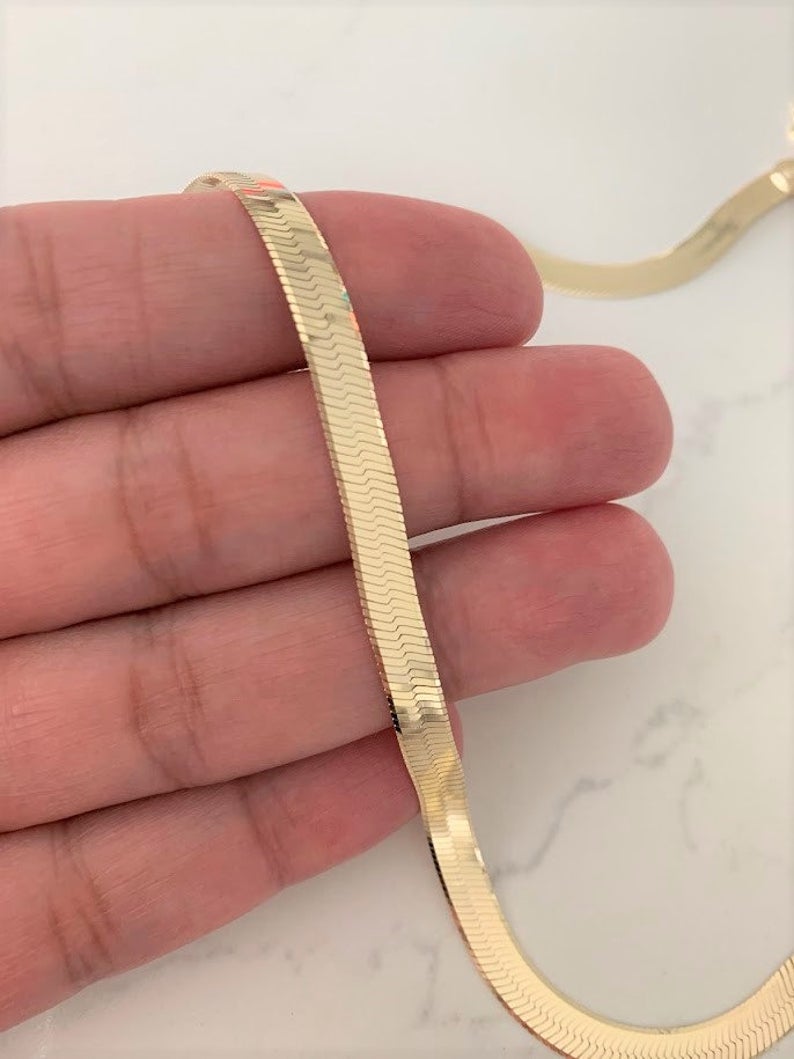 5.4 MM Glossy Herringbone Necklace