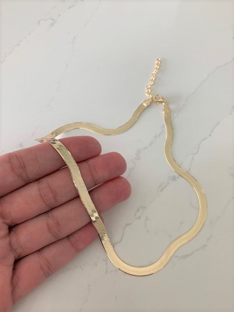 5.4 MM Glossy Herringbone Necklace