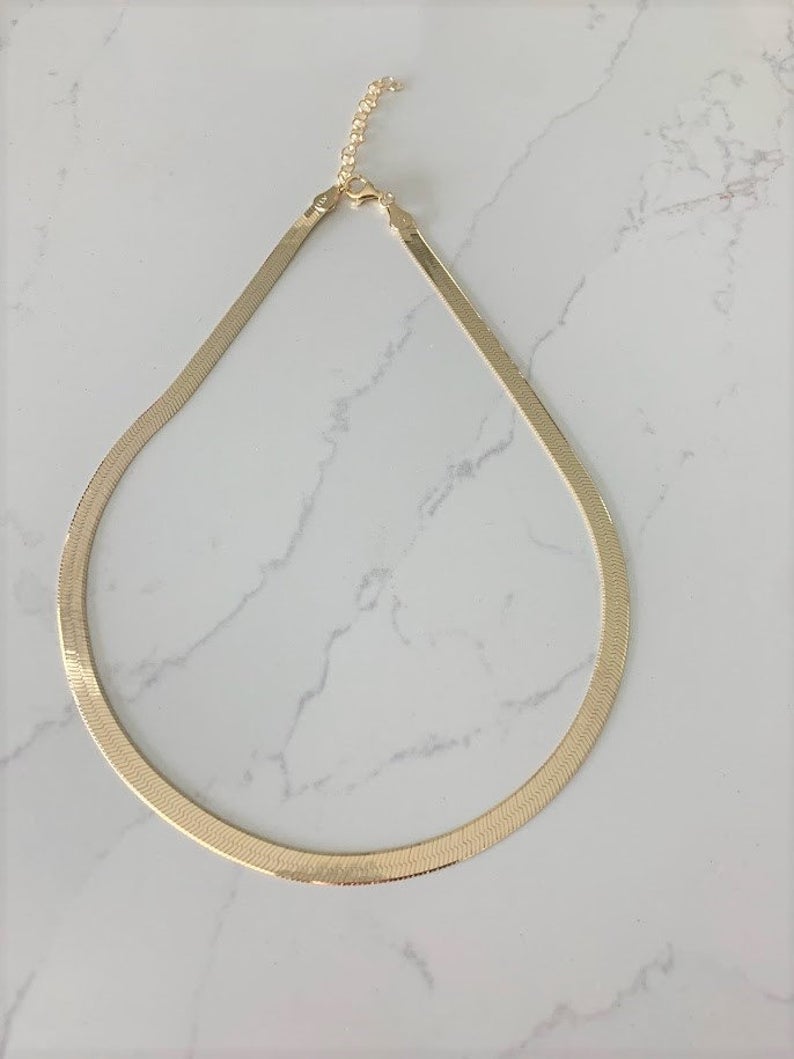 5.4 MM Glossy Herringbone Necklace