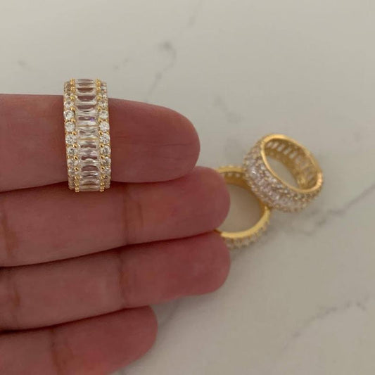 Gold Vermeil Baguette Cubic Zirconia Band