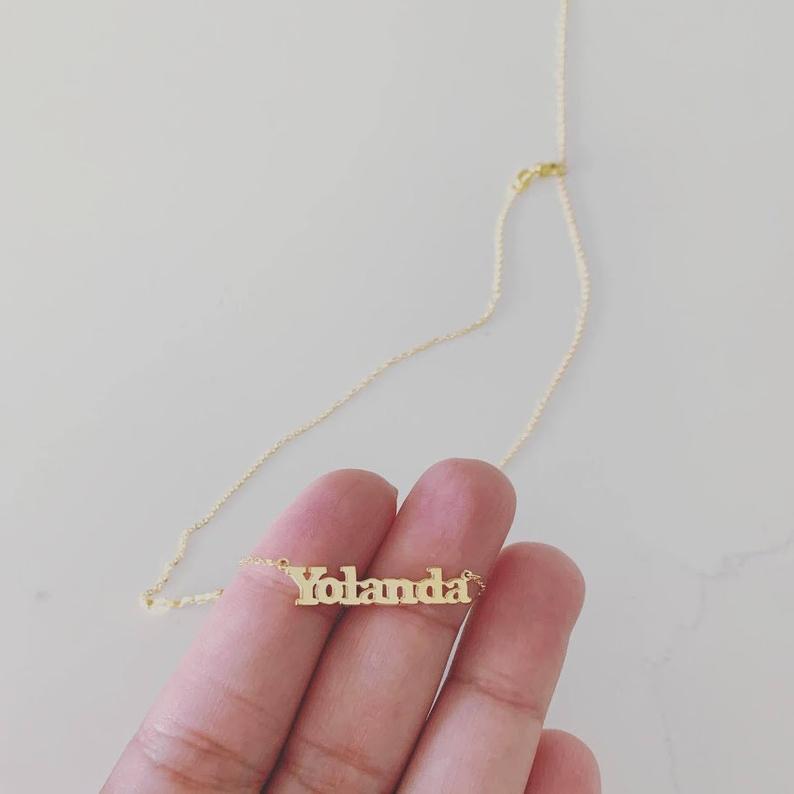 14K Solid Gold Personalized Name Necklace
