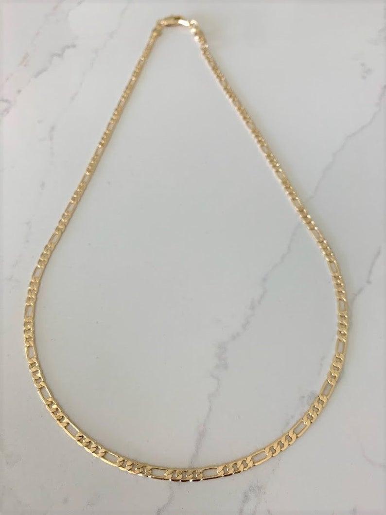 3MM Gold Plated Figaro Link Chain