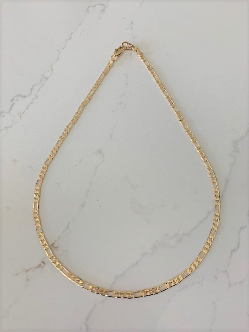3MM Gold Plated Figaro Link Chain