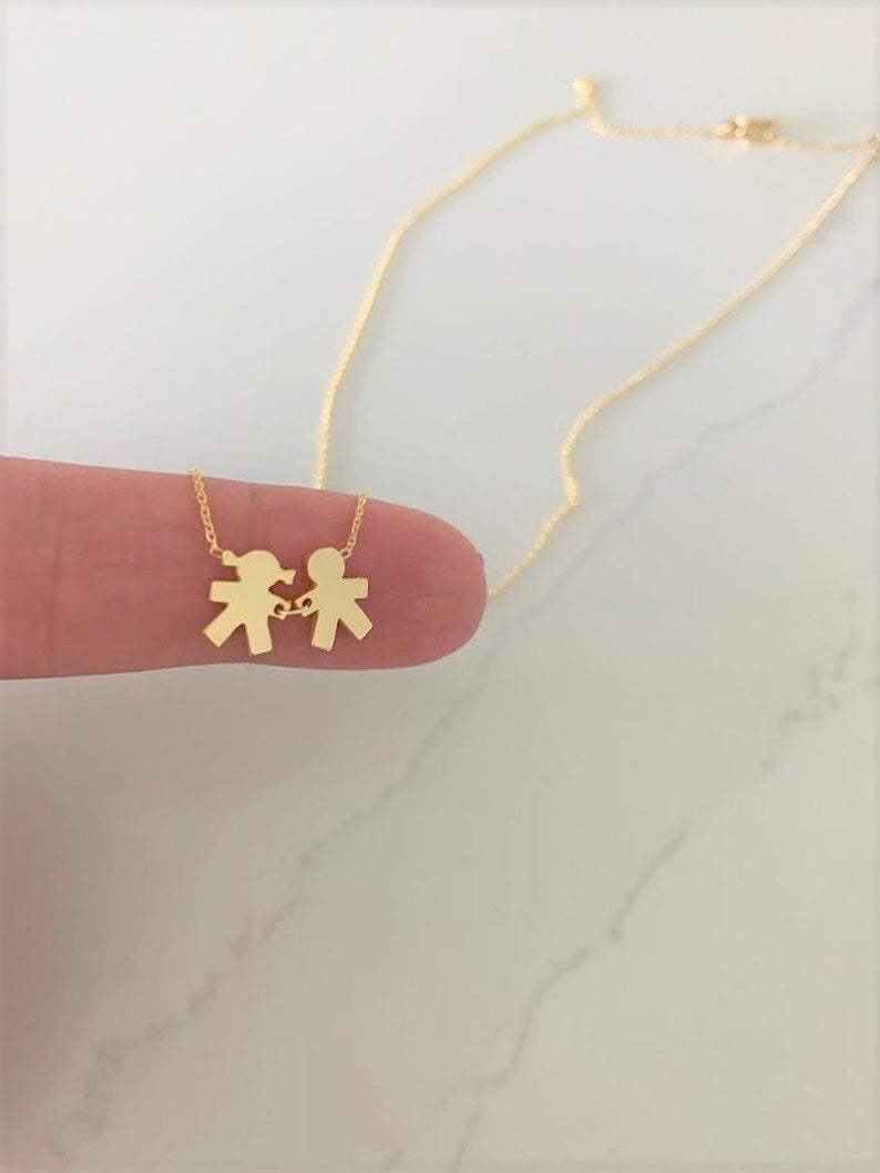 14K Solid Gold Mother's Necklace