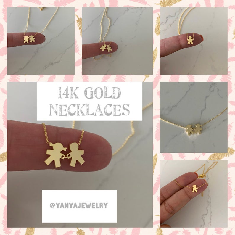 14K Solid Gold Mother's Necklace