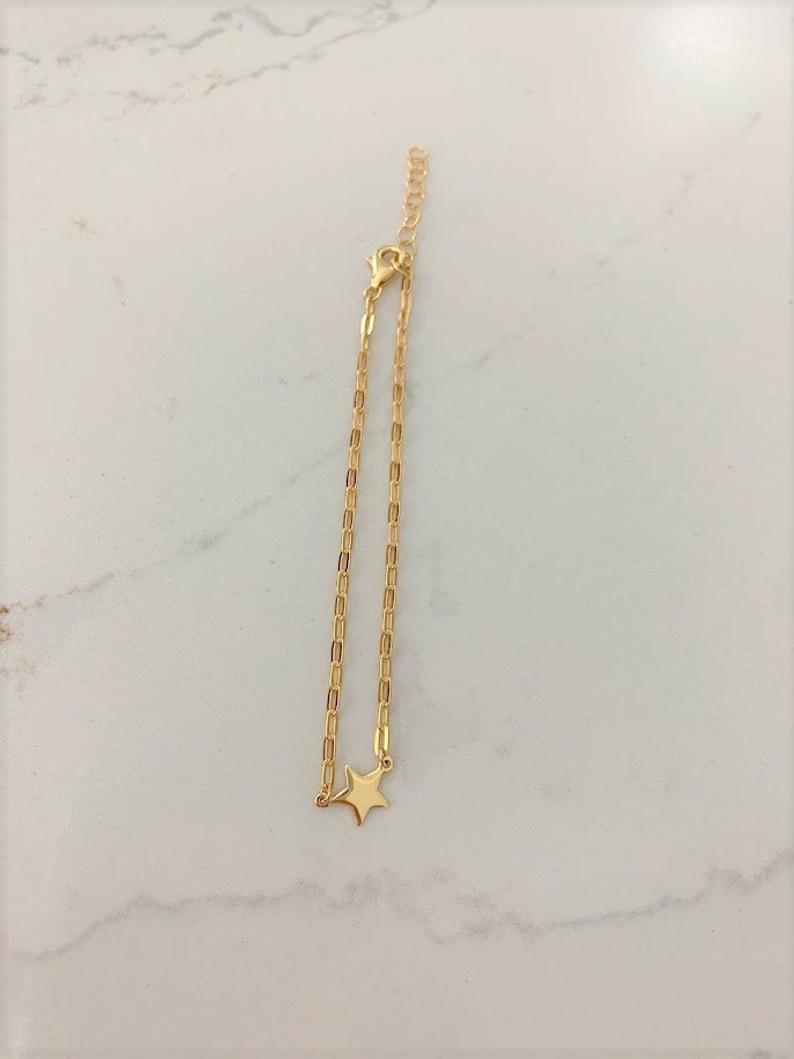 Gold Vermeil Paper Clip Star Bracelet