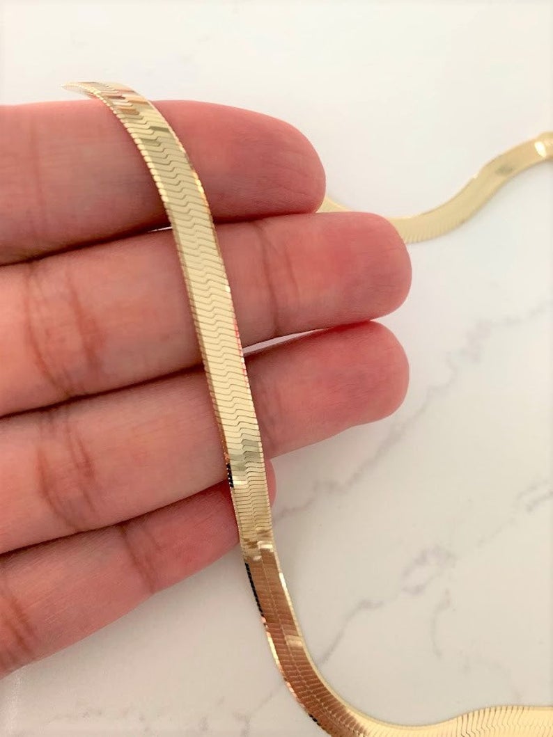 5.4 MM Glossy Herringbone Necklace