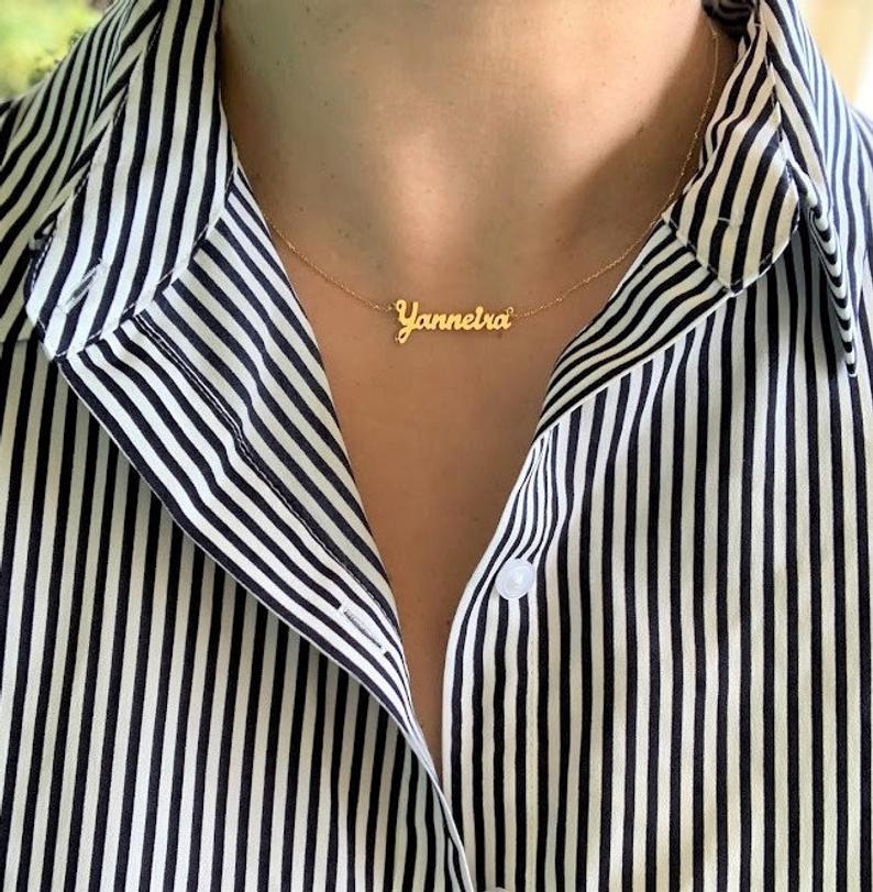 14K Solid Gold Personalized Name Necklace