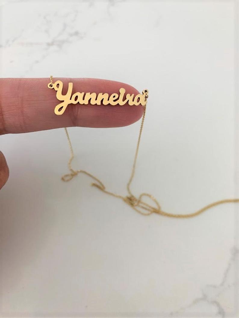 14K Solid Gold Personalized Name Necklace