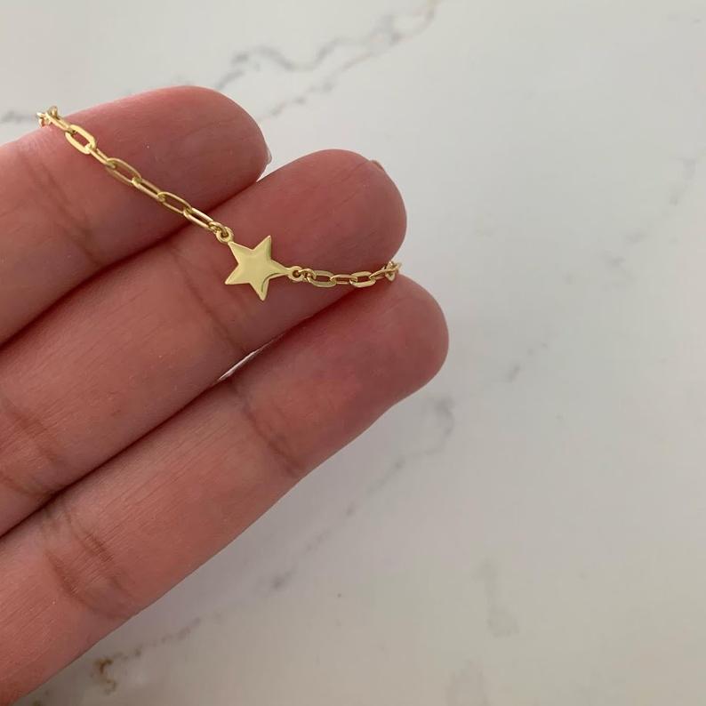 Gold Vermeil Paper Clip Star Bracelet