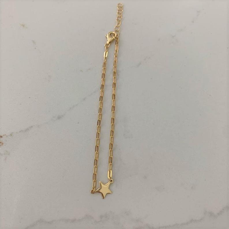 Gold Vermeil Paper Clip Star Bracelet