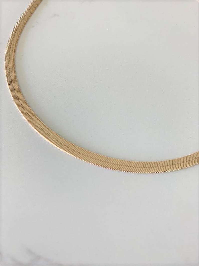 4MM Gold-Filled Herringbone Necklace