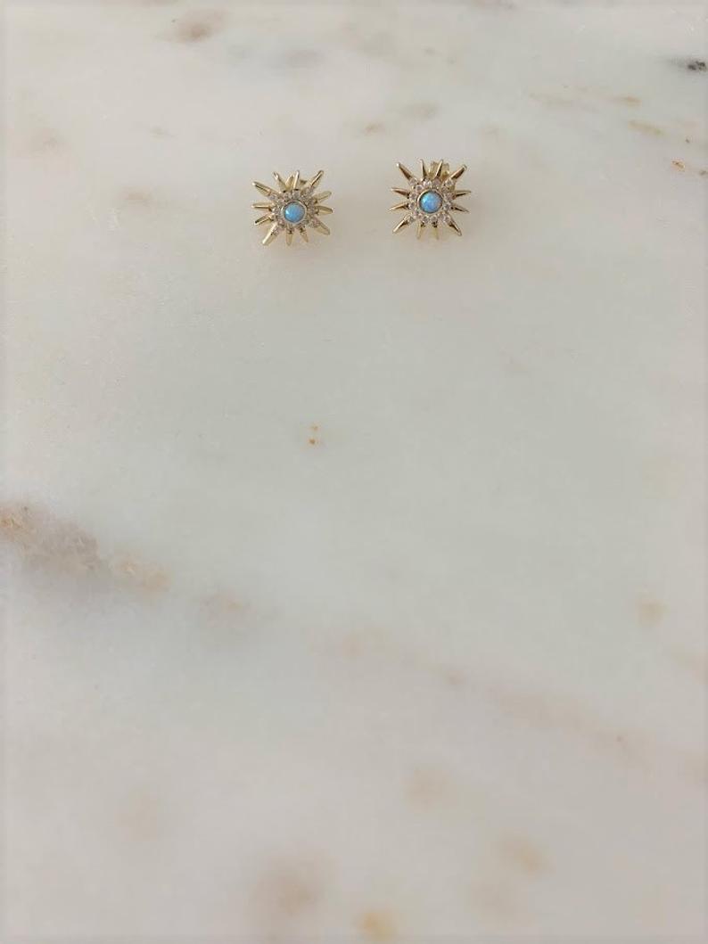 Sun Earrings in Gold Vermeil and Sterling Silver