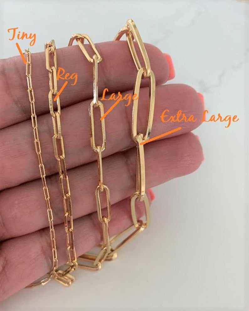 Gold Tiny Paperclip Necklace