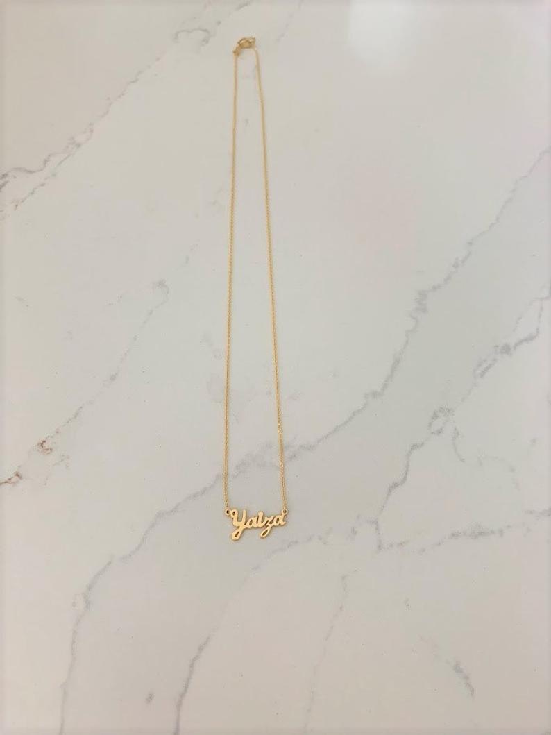 14K Solid Gold Personalized Name Necklace | Personalized Solid Gold Necklace