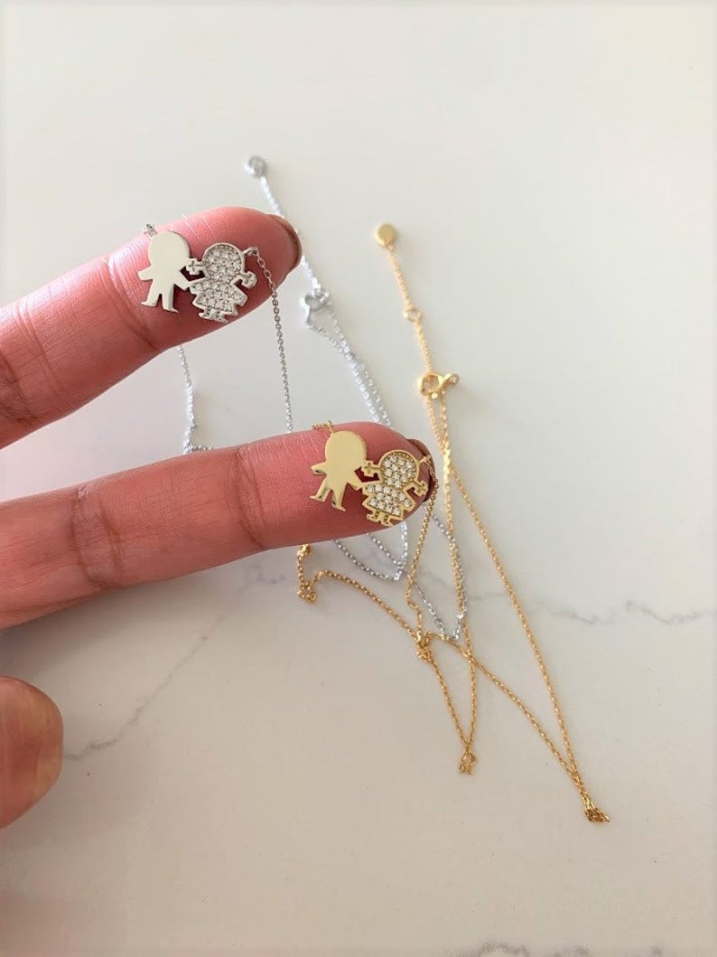 Boy & Girl Necklace for mom