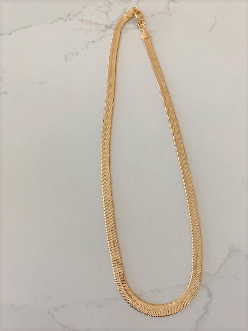 6MM Shiny Gold-Filled Herringbone