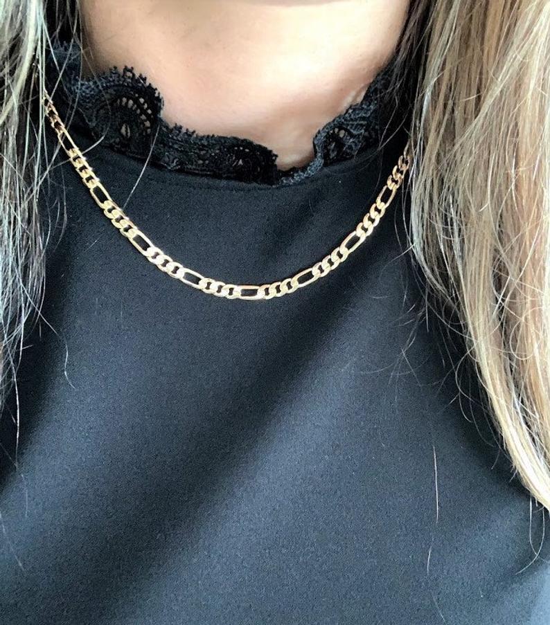 6MM Figaro Chain Necklace | Gold-filled