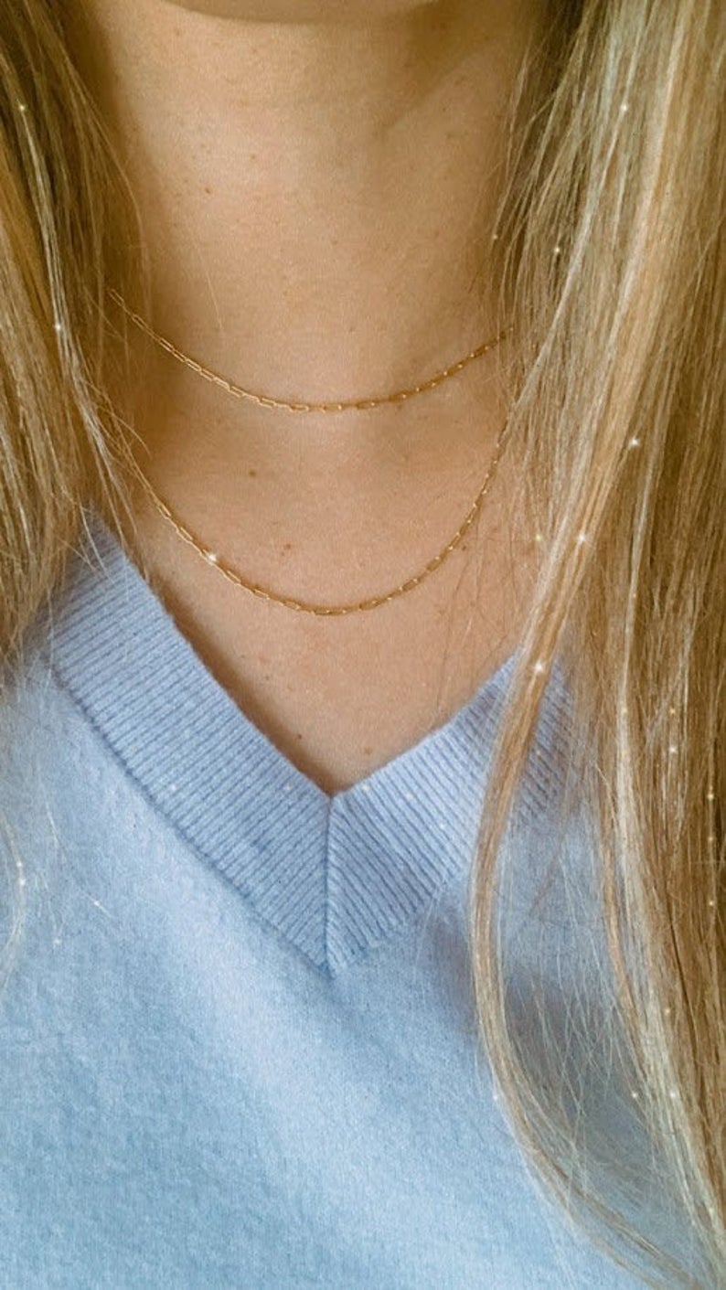 Gold Tiny Paperclip Necklace