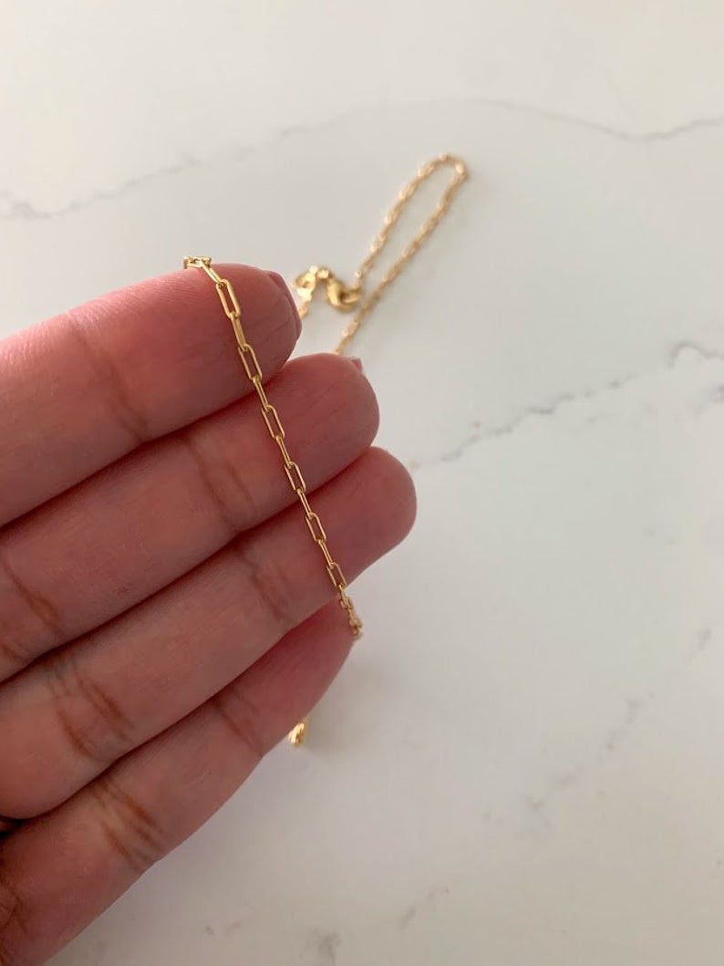 Gold Tiny Paperclip Necklace
