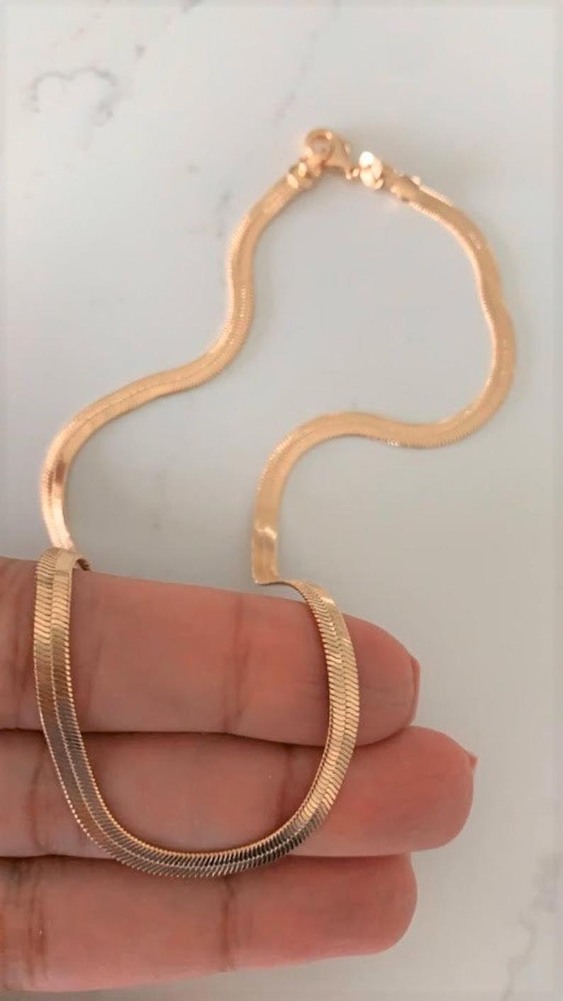 Flexible 18K Gold Filled Herringbone Necklace