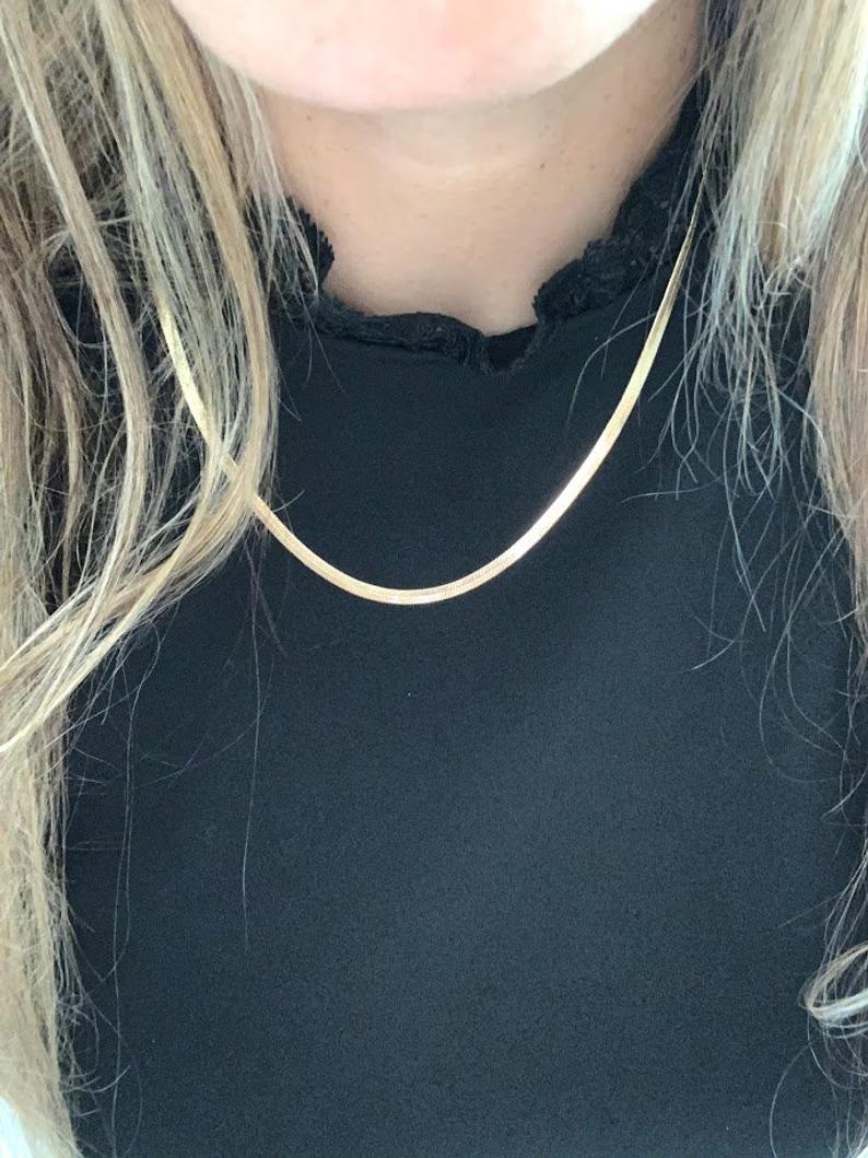 Flexible 18K Gold Filled Herringbone Necklace