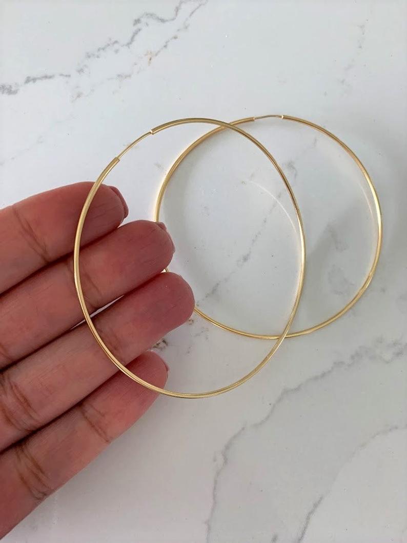 75MM Thin Hoops | Gold-filled