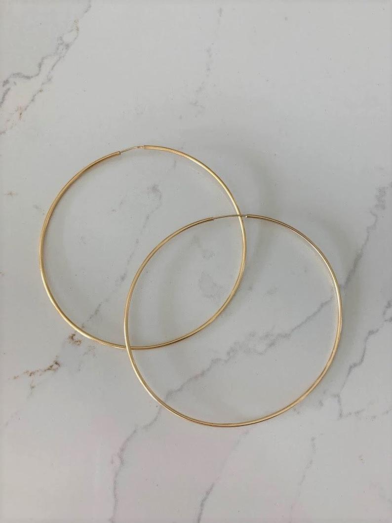 75MM Thin Hoops | Gold-filled