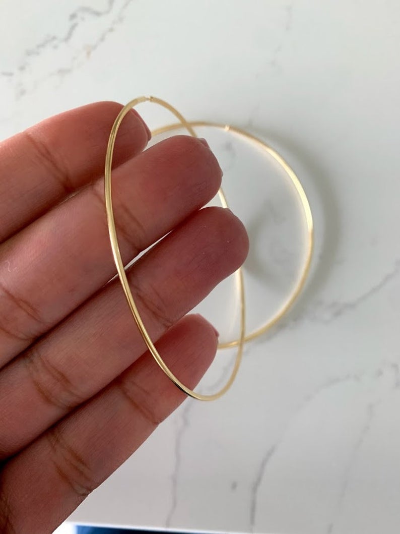 80MM Thin Hoops in Gold-Filled
