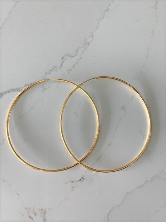 80MM Thin Hoops in Gold-Filled