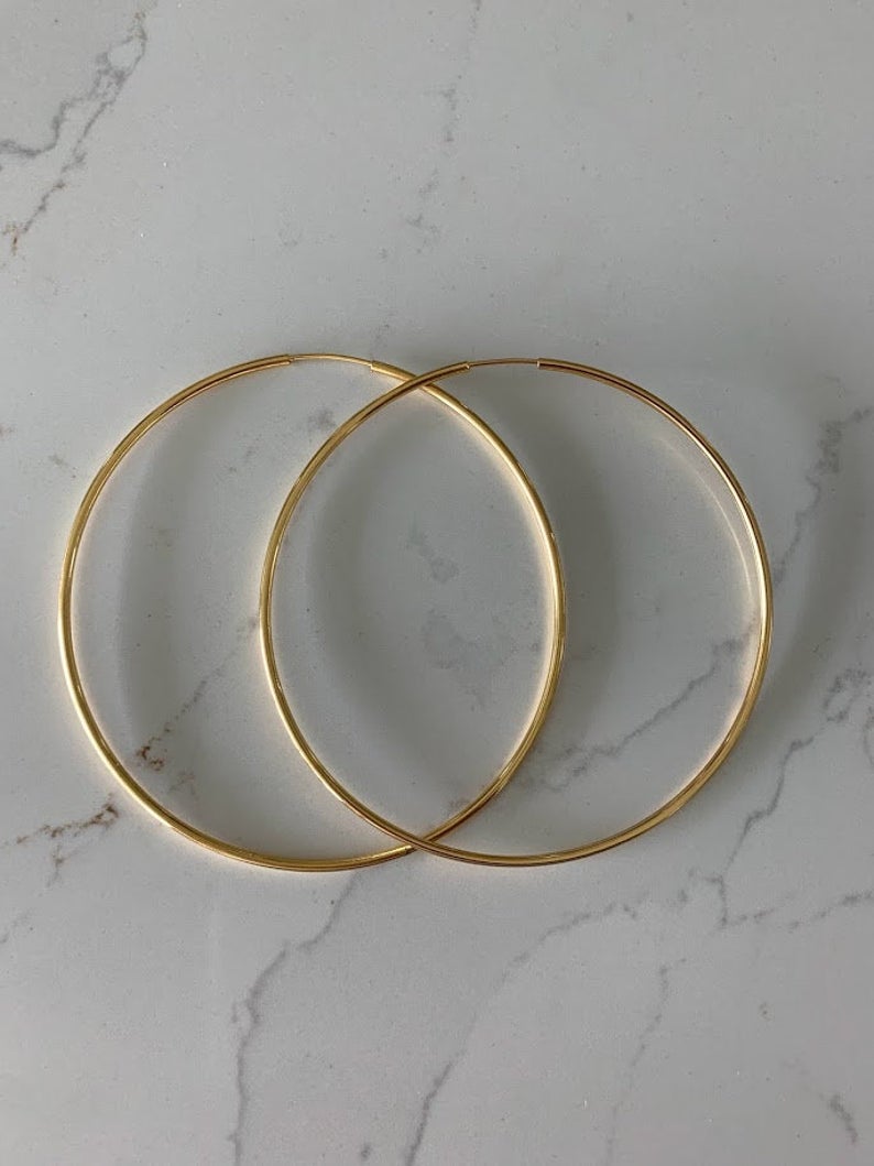80MM Thin Hoops in Gold-Filled