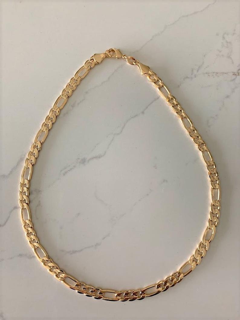 6MM Figaro Chain Necklace | Gold-filled