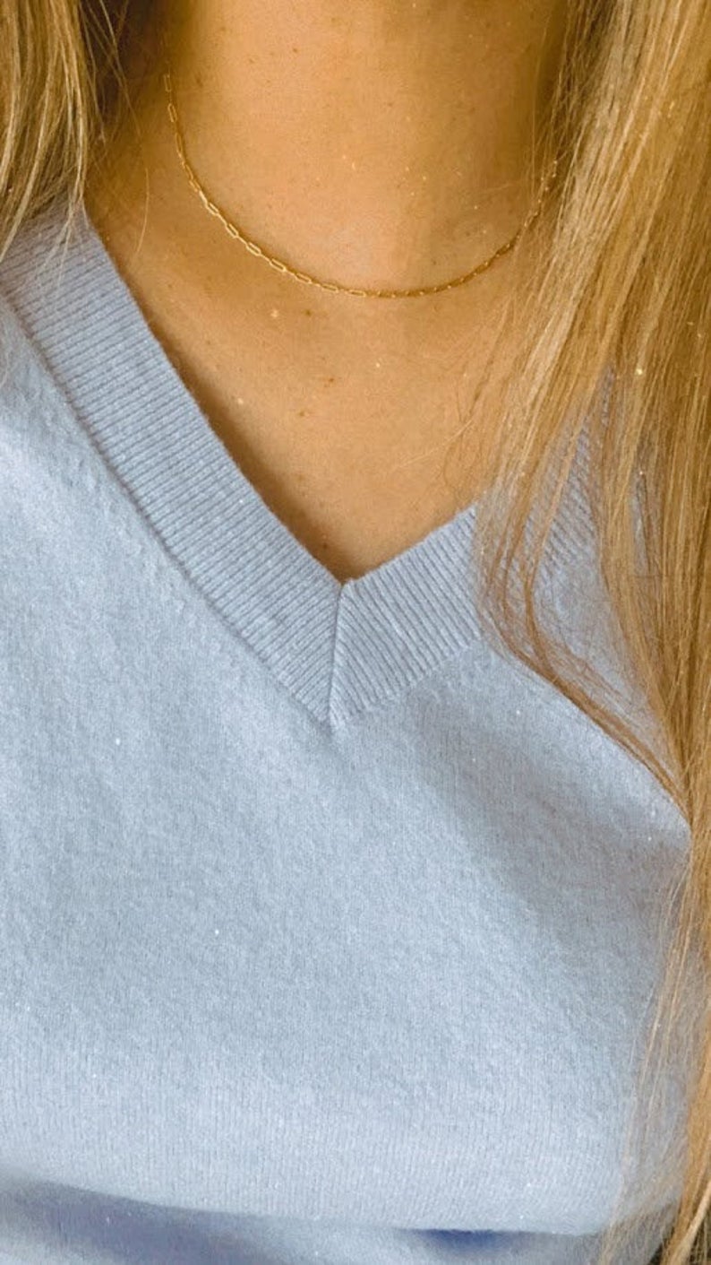 Gold Tiny Paperclip Necklace