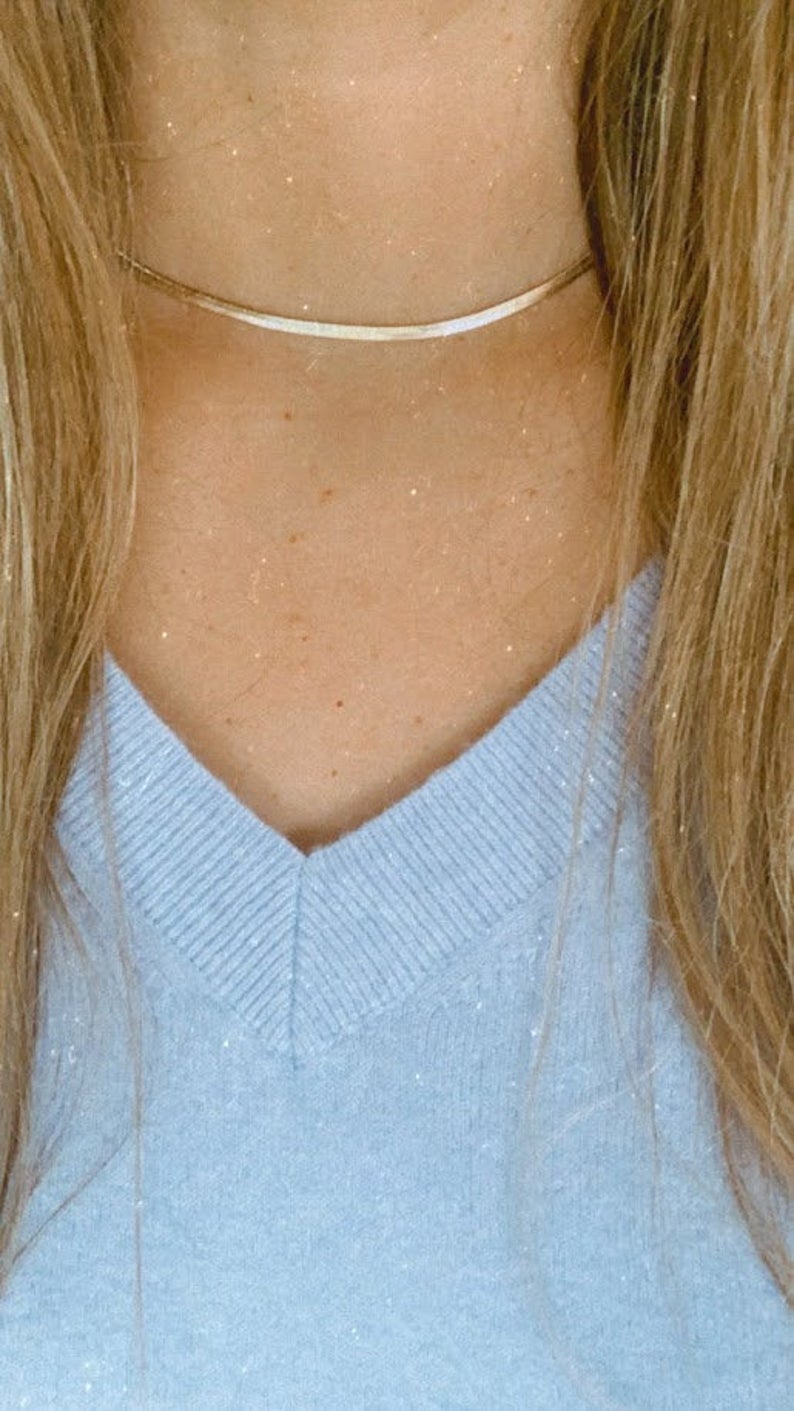 3MM Herringbone Necklace | Gold-filled
