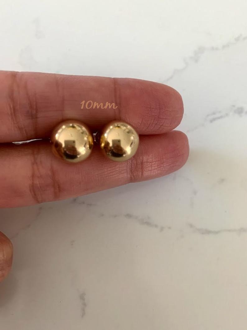 Button Ball Earrings | Gold-filled