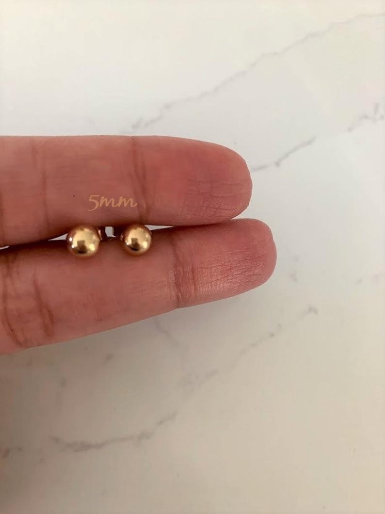 Button Ball Earrings | Gold-filled