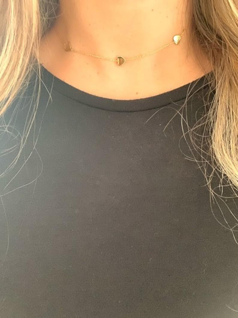 925 Sterling Silver Heart Choker Necklace
