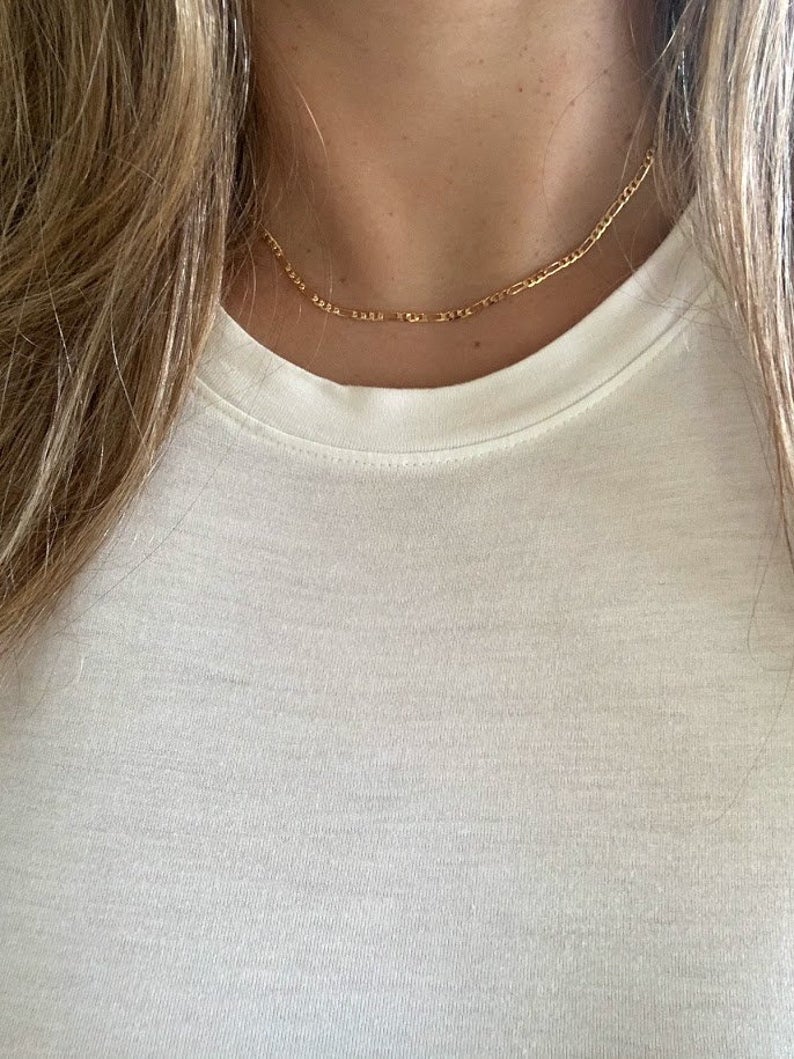 2MM Dainty Figaro Necklace in Gold-filled | Best Seller
