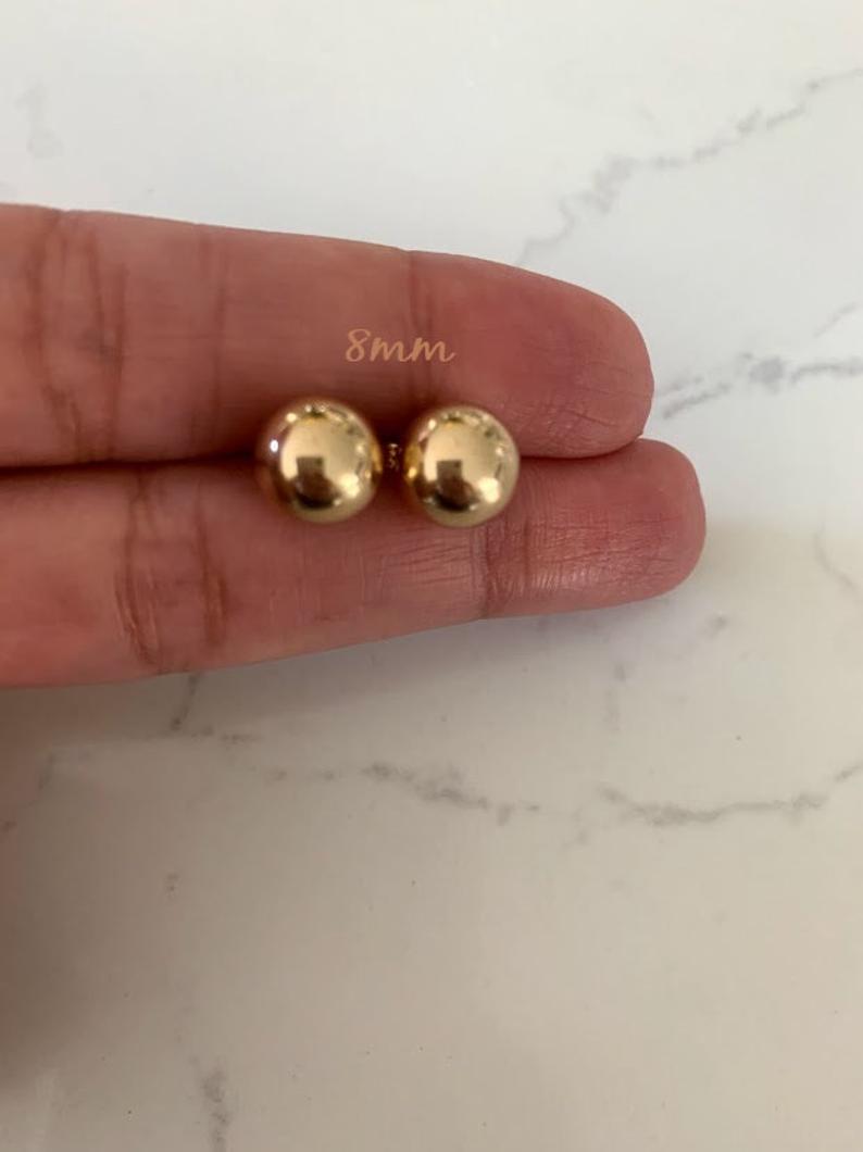 Button Ball Earrings | Gold-filled