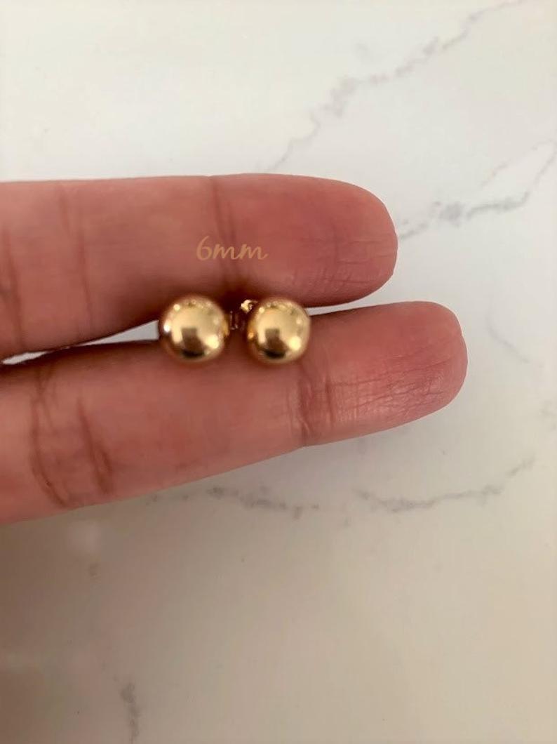 Button Ball Earrings | Gold-filled