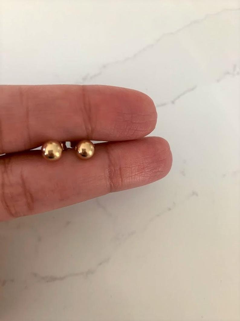 Button Ball Earrings | Gold-filled