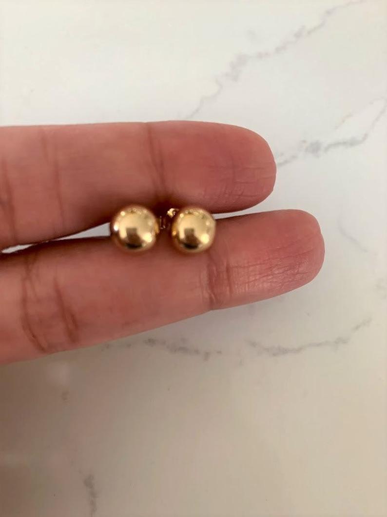 Button Ball Earrings | Gold-filled