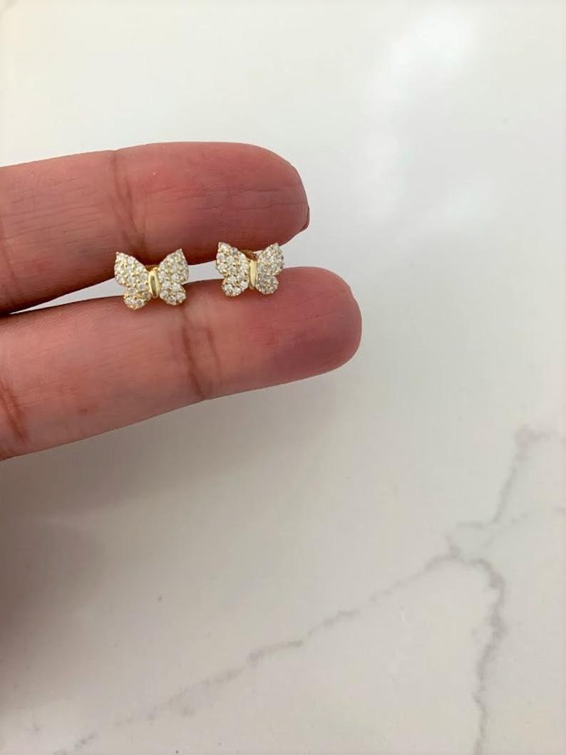 9MM Pave Butterflies in Sterling Silver