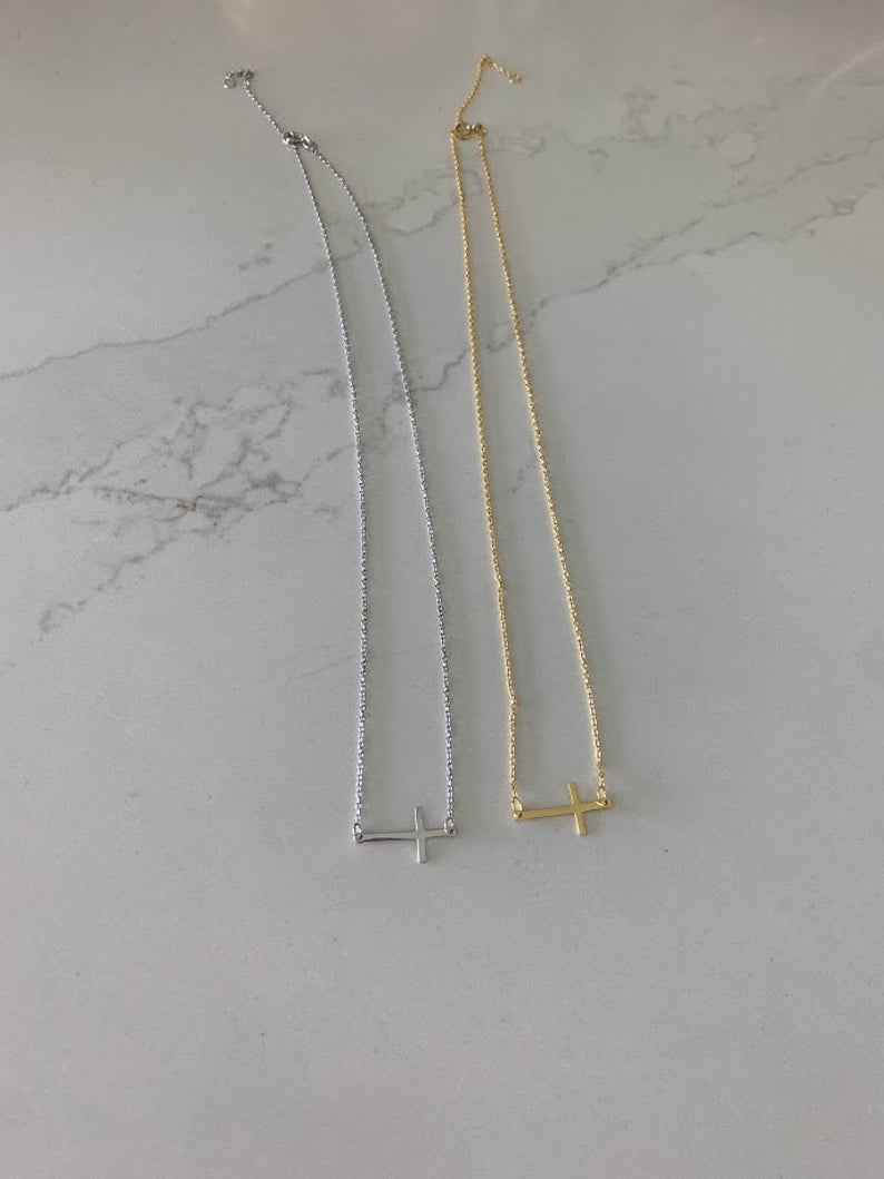 925 Sterling Silver Dainty Cross Necklace