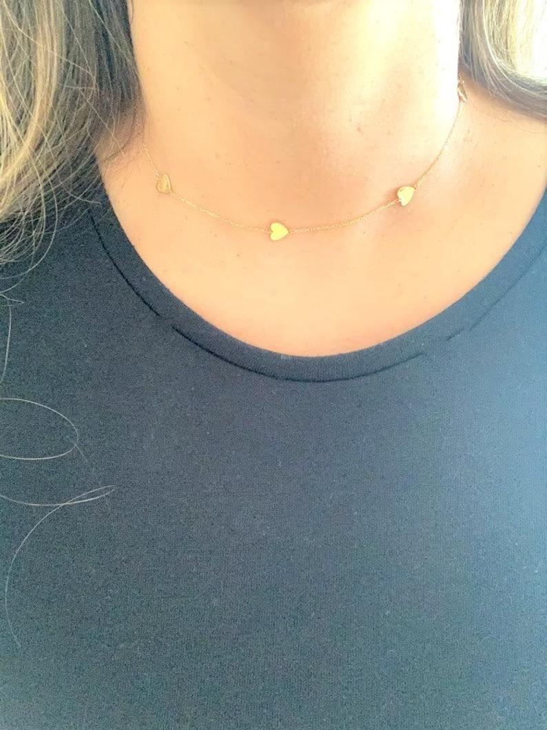 925 Sterling Silver Heart Choker Necklace