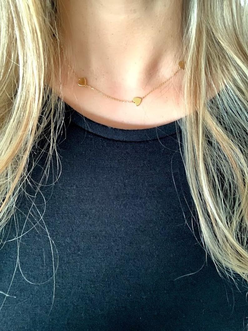 925 Sterling Silver Heart Choker Necklace