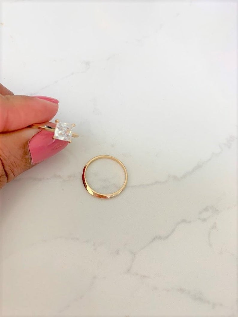 14K Solid Gold Engagement Ring Set