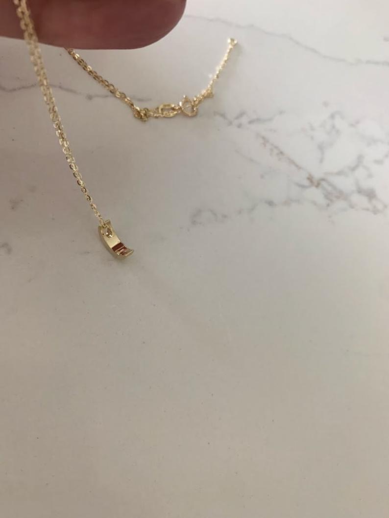 14K Yellow Gold Moon Necklace