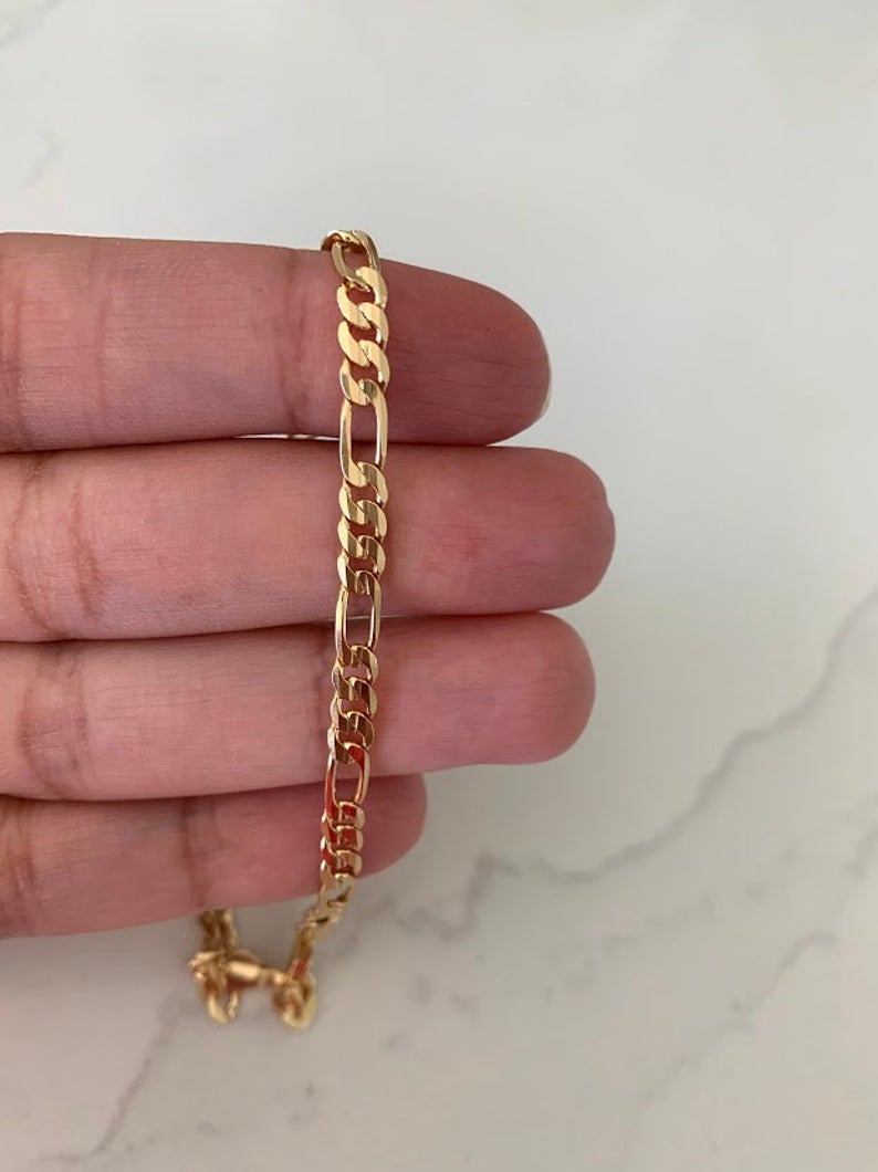4MM Gold-Filled Figaro Bracelet