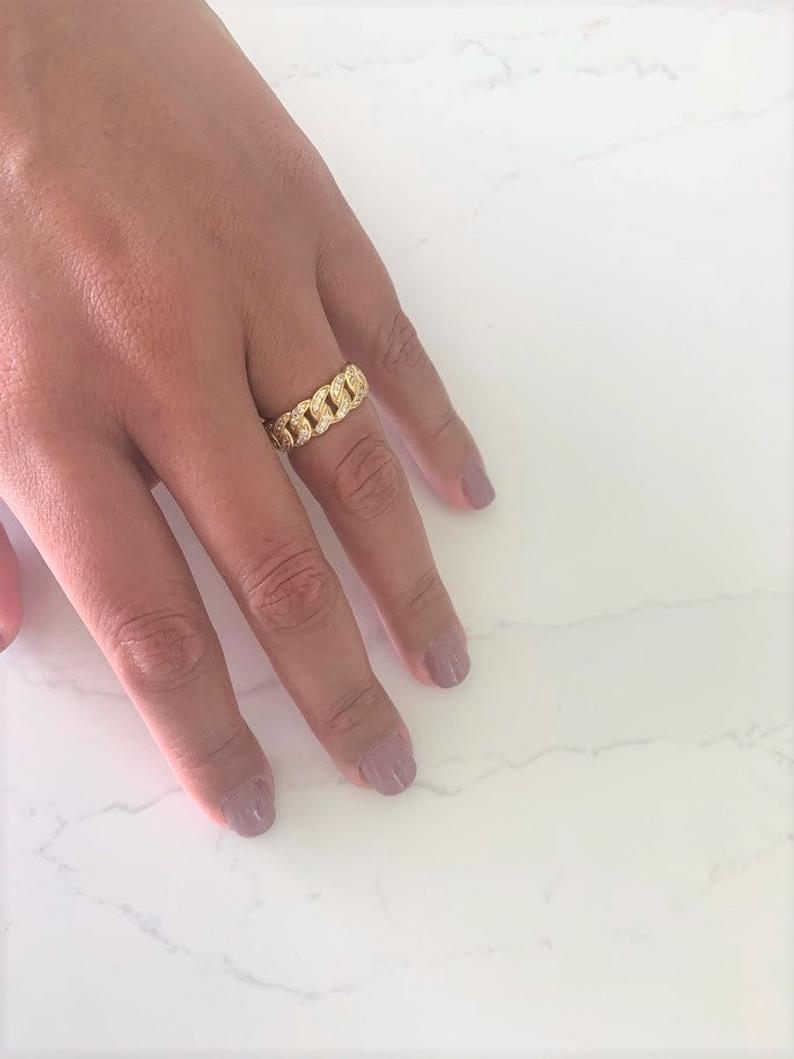 Sterling Silver Cuban Link Ring